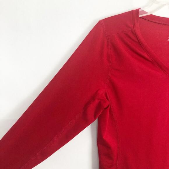 Athletic Works Long Sleeve Red Active V-Neck Top Size L - Picture 6 of 12